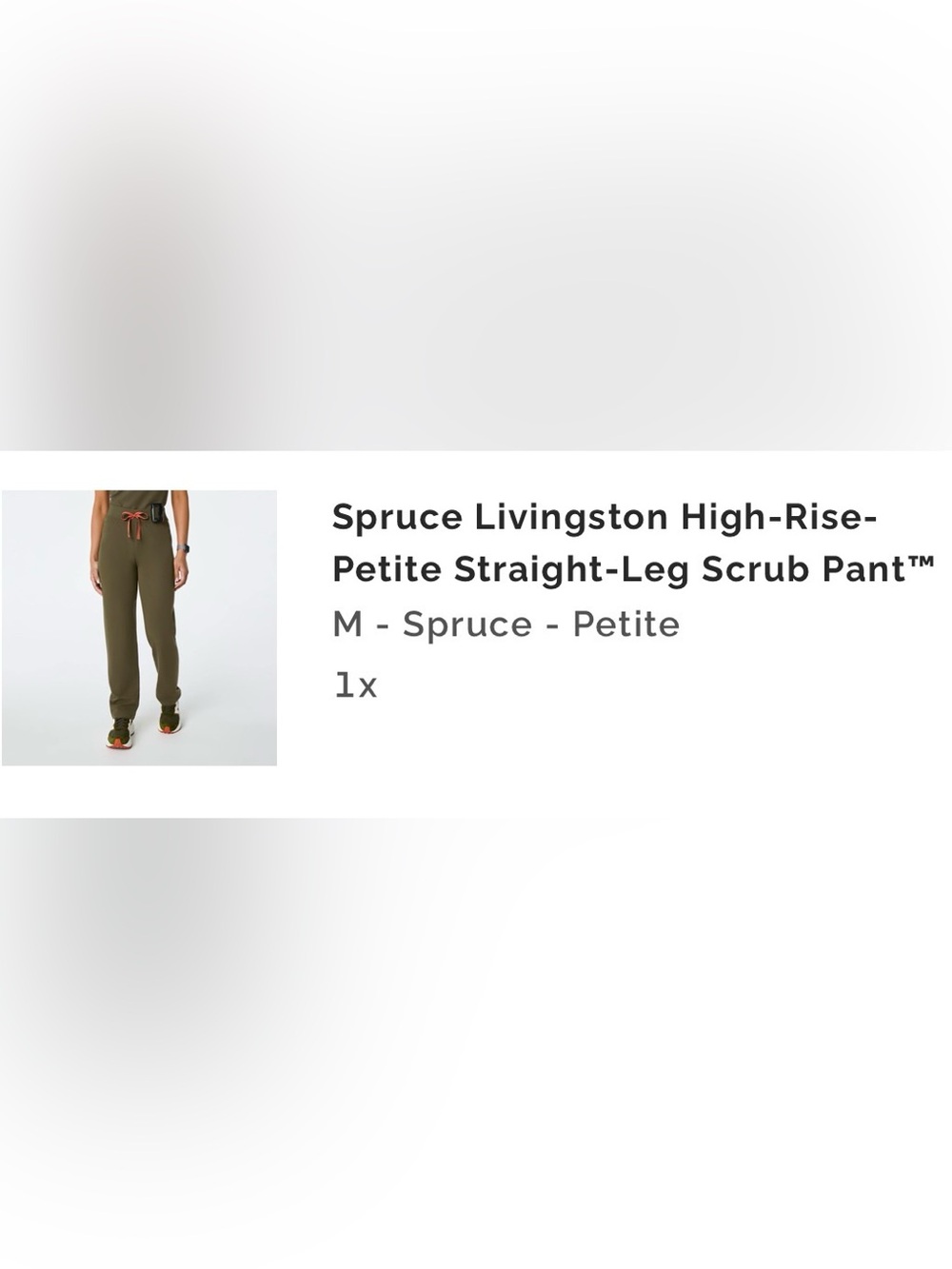 Figs Spruce High-Rise Petite Straight-Leg Scrub Pant - Olive Green